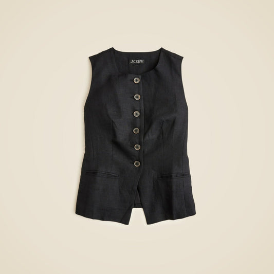 Women Cutaway vest top in linen - J.Crew
