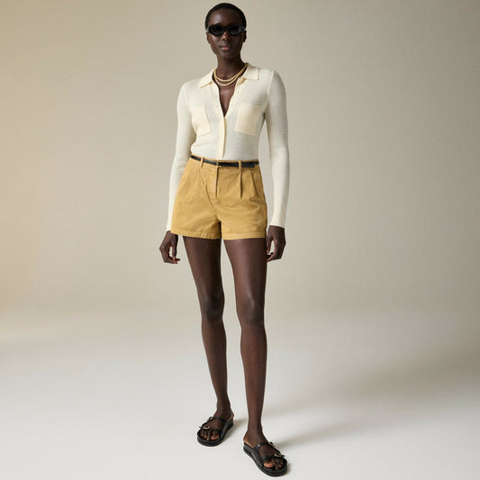 Women 3" pleated heritage chino short - J.Crew