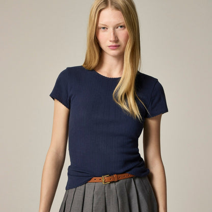 Women Pointelle short-sleeve T-shirt - J.Crew