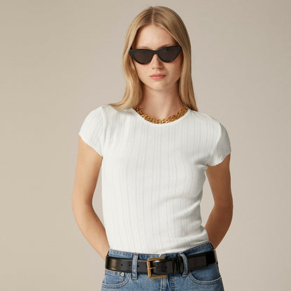 Women Pointelle short-sleeve T-shirt - J.Crew