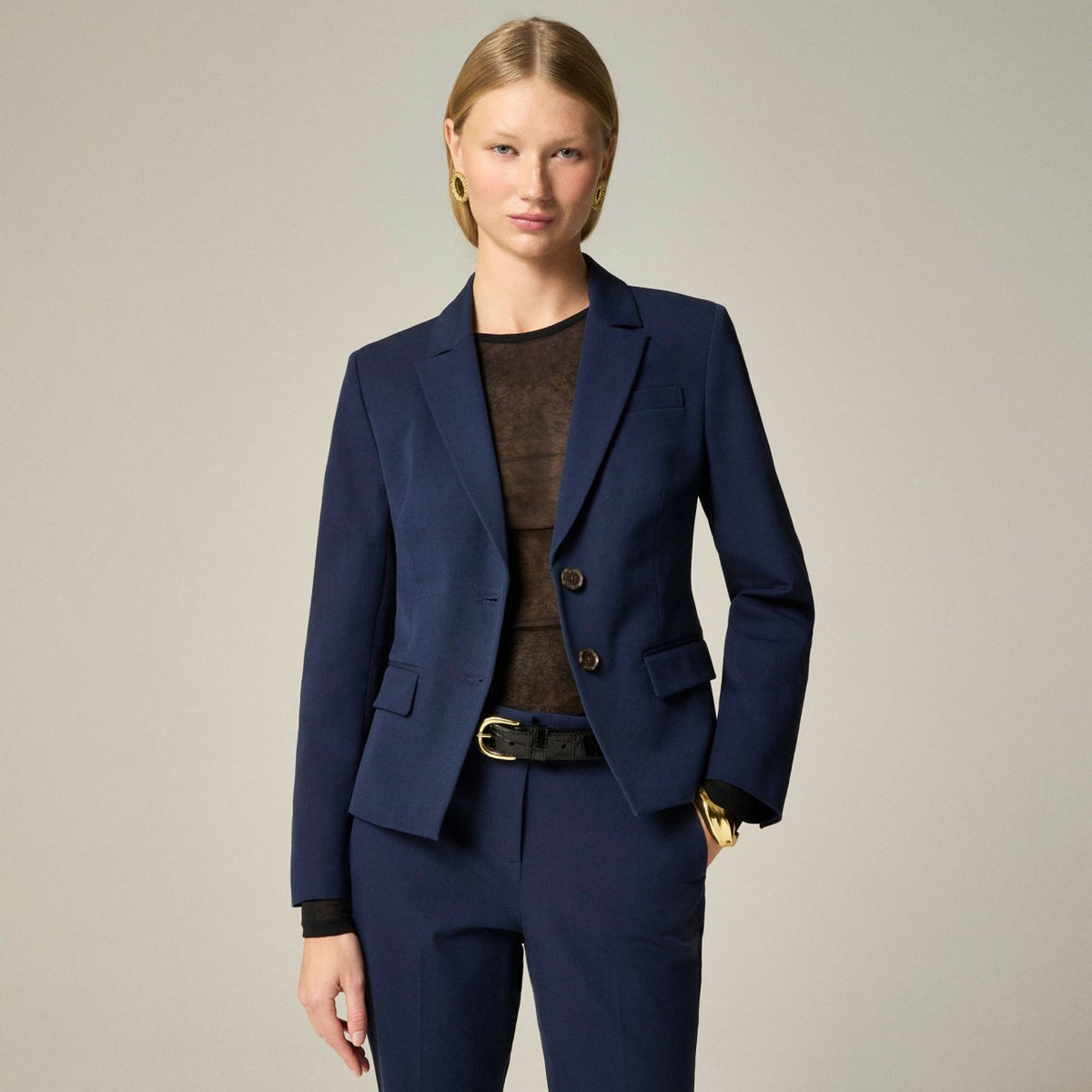 Women Shrunken-fit blazer in bi-stretch cotton blend - J.Crew