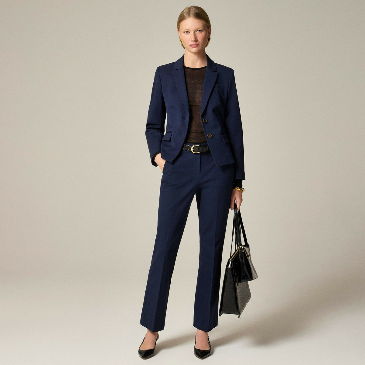 Women Shrunken-fit blazer in bi-stretch cotton blend - J.Crew