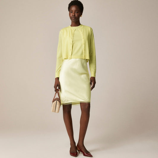 Women Gwen knee-length slip skirt in viscose charmeuse - J.Crew