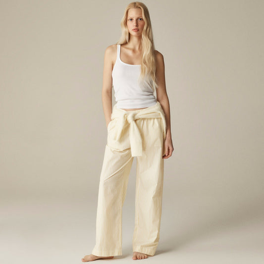 Women Cotton poplin pajama pant in stripe - J.Crew