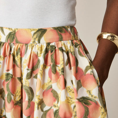 Women A-line maxi skirt in peach print - J.Crew