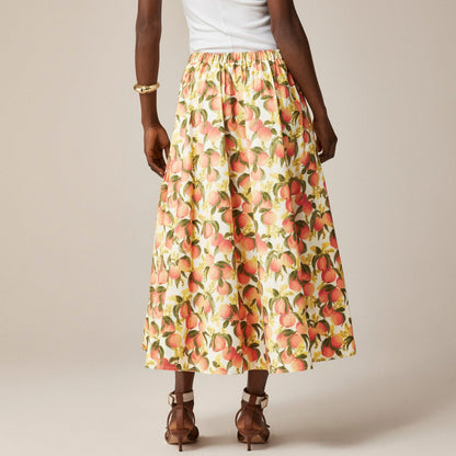 Women A-line maxi skirt in peach print - J.Crew