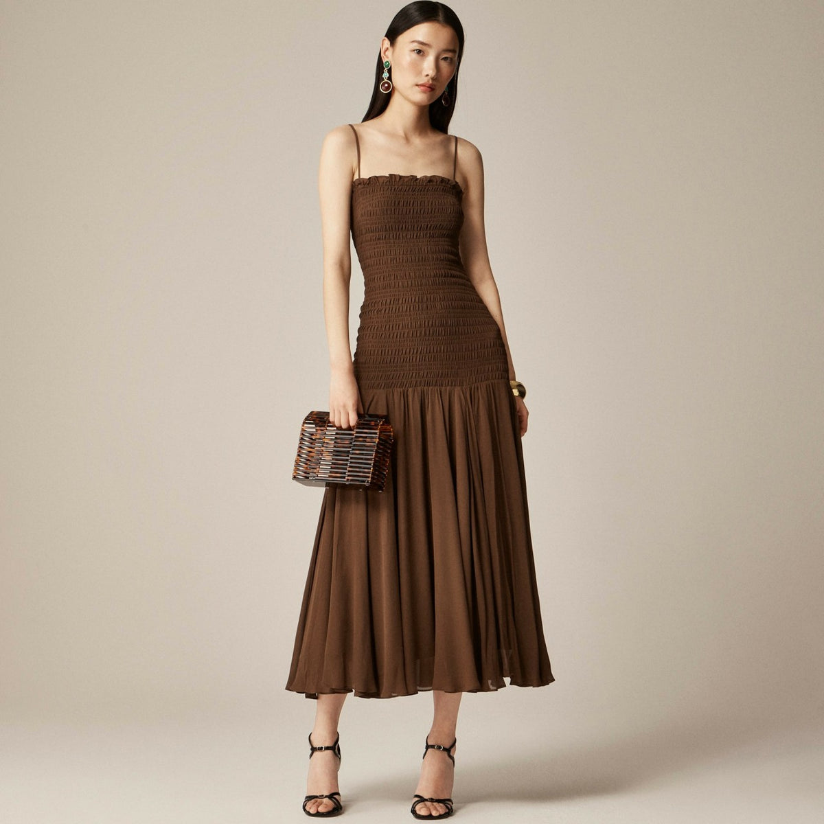 Women Collection smocked chiffon dress - J.Crew