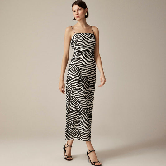 Women Collection ruched maxi dress in zebra print - J.Crew