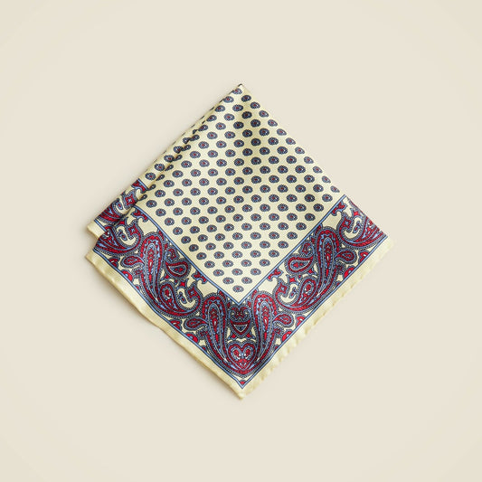 Men Italian silk twill pocket square - J.Crew