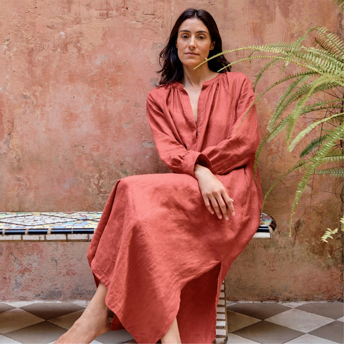 Women Cabana dress in linen - J.Crew