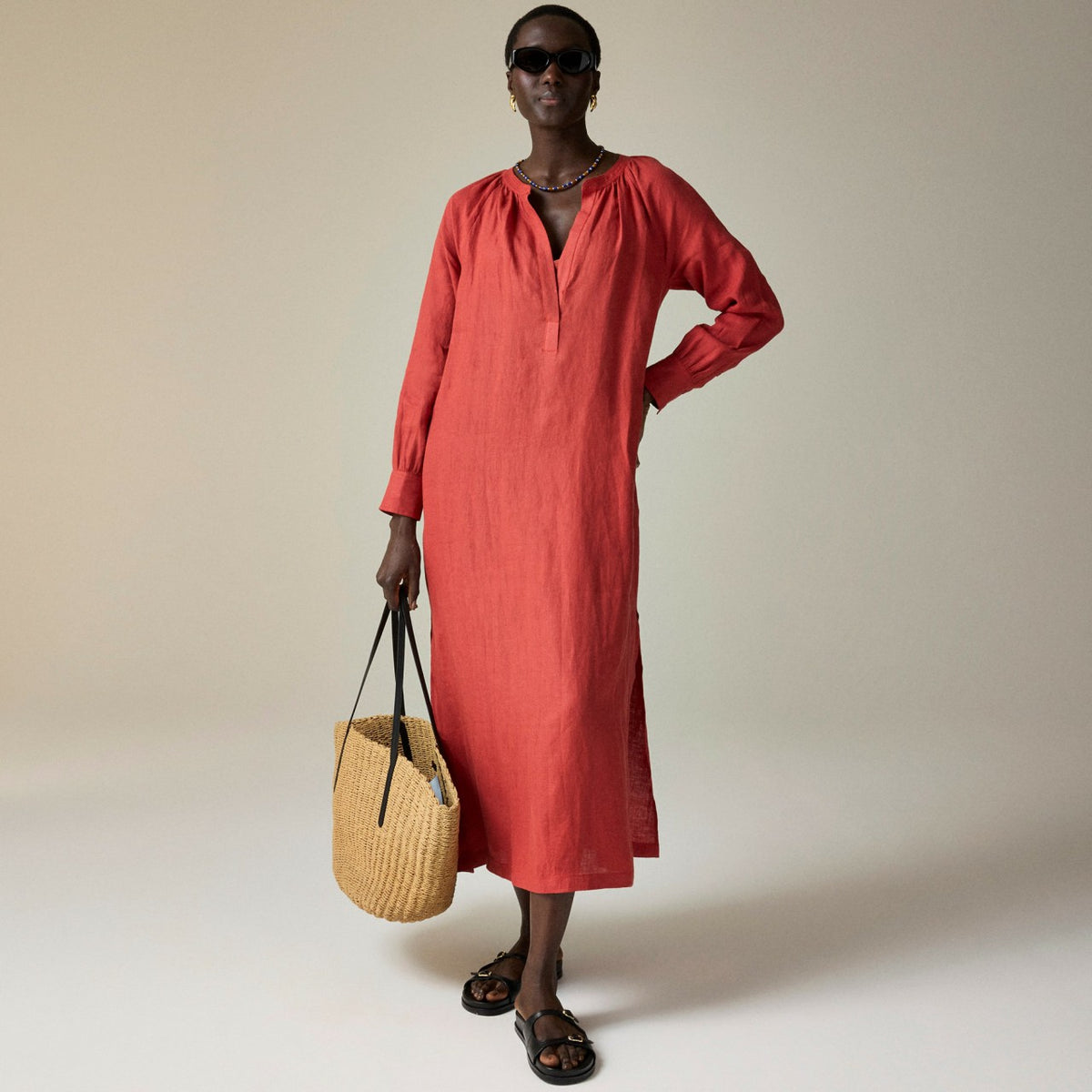 Women Cabana dress in linen - J.Crew