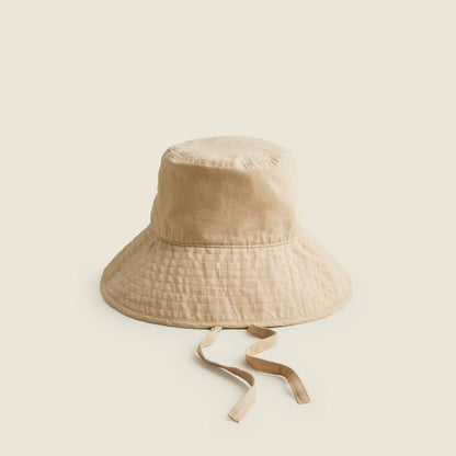 Women Linen bucket hat with ties - J.Crew