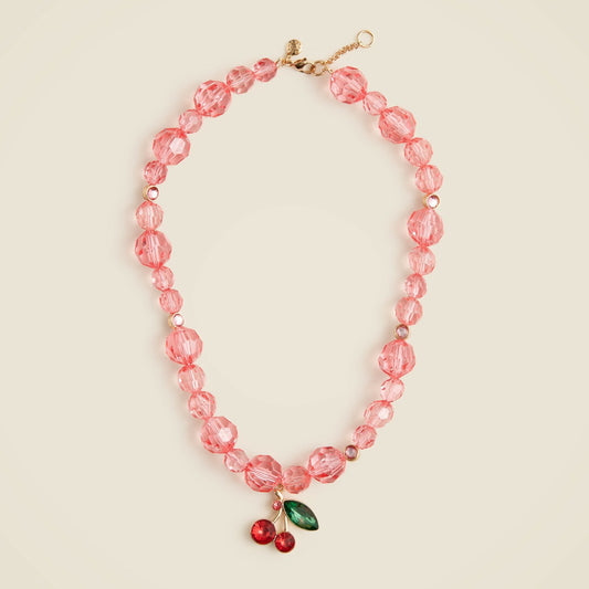 Kids Girls' beaded cherry necklace - J.Crew