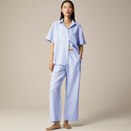 Women Linen-cotton blend pajama pant set - J.Crew