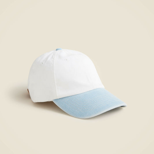 Men Cotton twill cap with denim bill - J.Crew