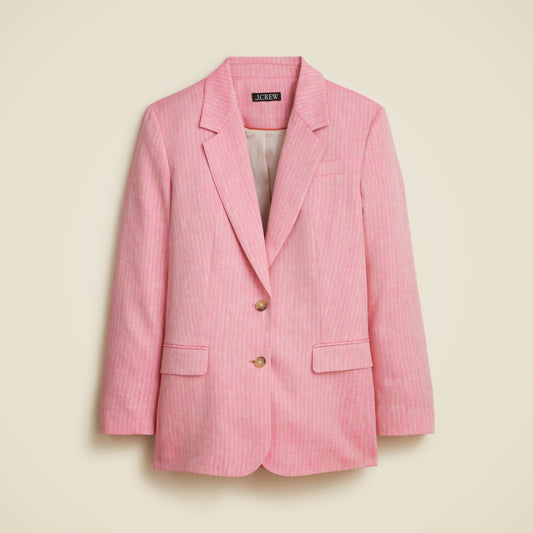 Women Classic two-button blazer in herringbone linen blend - J.Crew