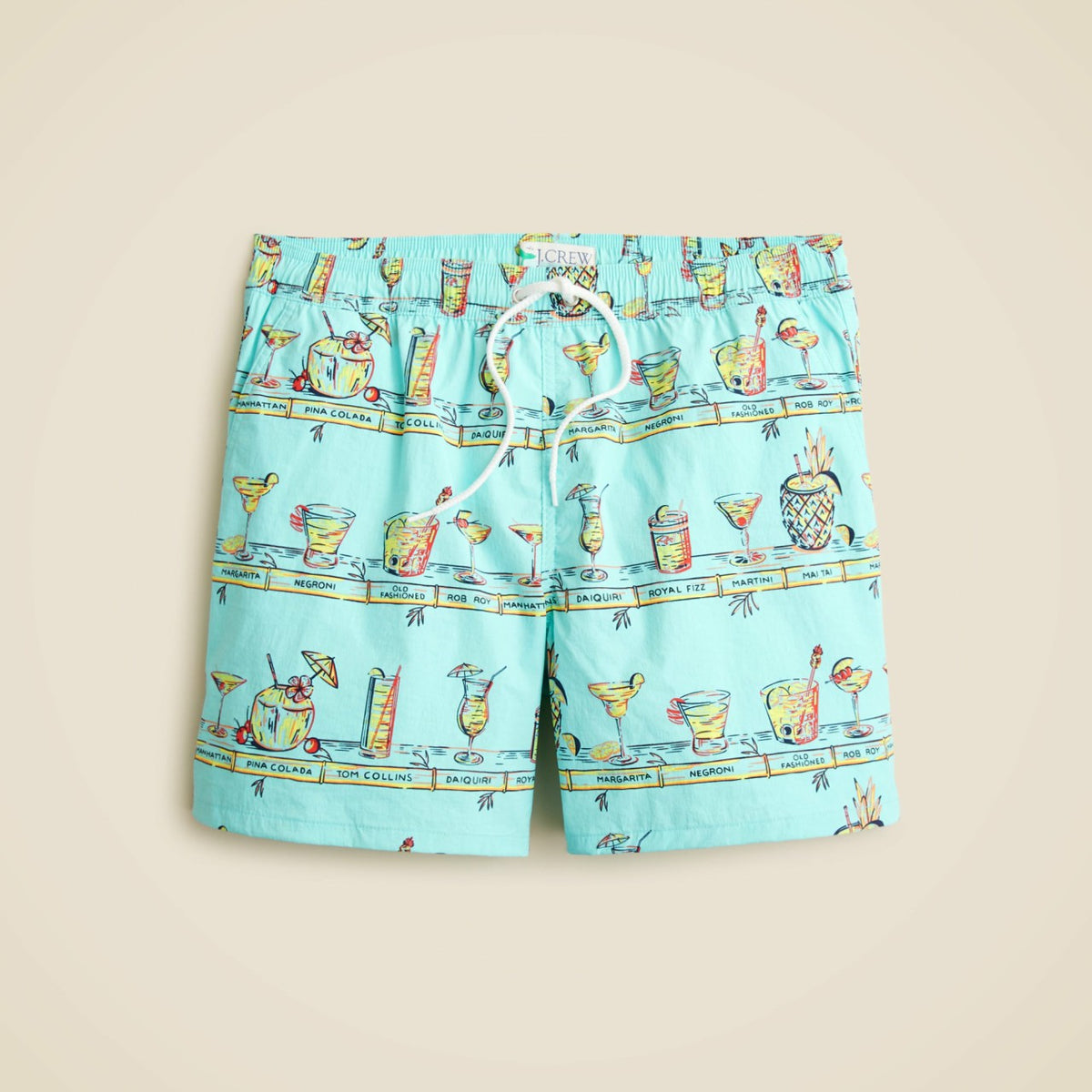 Men 6" stretch swim trunk in print with ECONYL&reg; nylon - J.Crew