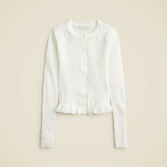 Women Ruffle-trim cotton gauze cardigan - J.Crew