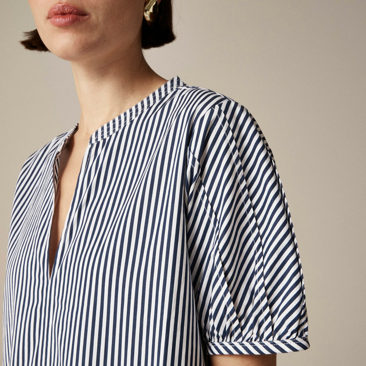 Women Delilah dress in striped cotton poplin - J.Crew