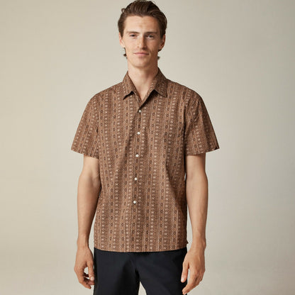 Men Short-sleeve Secret Wash cotton poplin camp-collar shirt - J.Crew