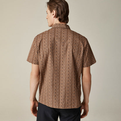 Men Short-sleeve Secret Wash cotton poplin camp-collar shirt - J.Crew