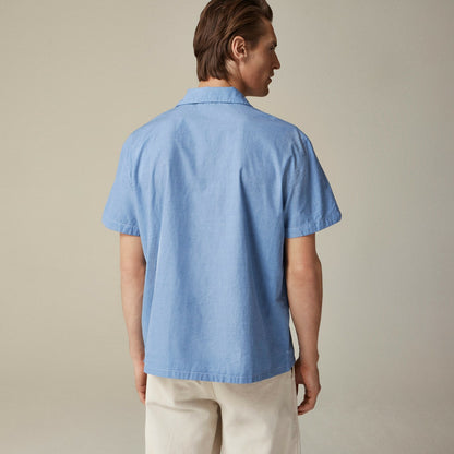 Men Short-sleeve Secret Wash cotton poplin camp-collar shirt - J.Crew
