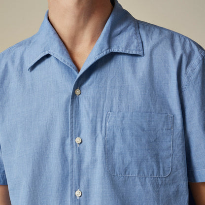Men Short-sleeve Secret Wash cotton poplin camp-collar shirt - J.Crew