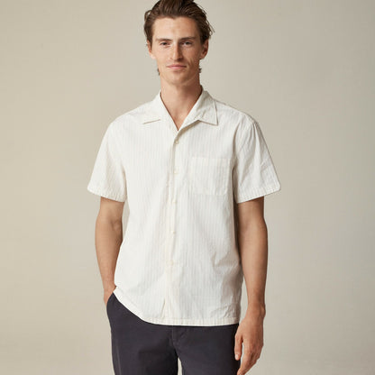 Men Short-sleeve Secret Wash cotton poplin camp-collar shirt - J.Crew