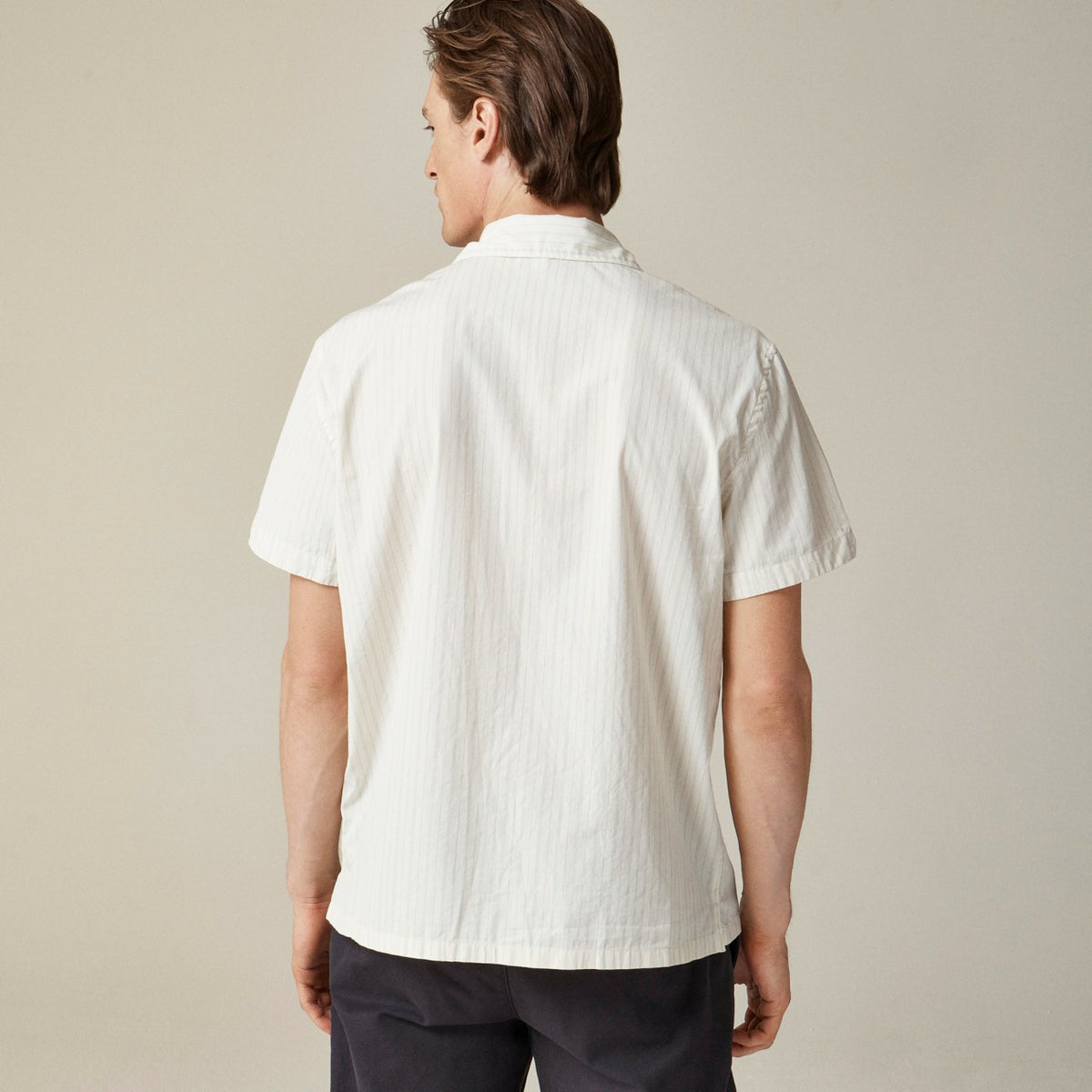 Men Short-sleeve Secret Wash cotton poplin camp-collar shirt - J.Crew
