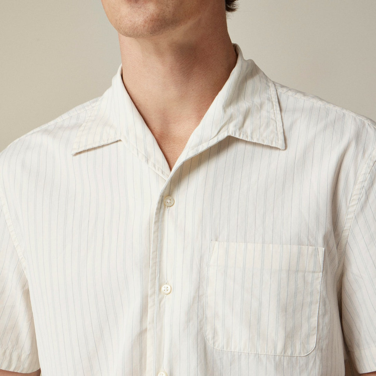 Men Short-sleeve Secret Wash cotton poplin camp-collar shirt - J.Crew