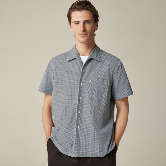 Men Short-sleeve Secret Wash cotton poplin camp-collar shirt - J.Crew