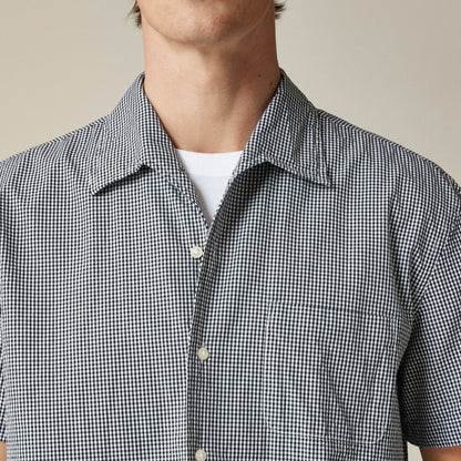 Men Short-sleeve Secret Wash cotton poplin camp-collar shirt - J.Crew