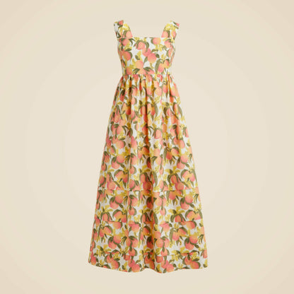 Women Squareneck midi dress in cotton poplin - J.Crew