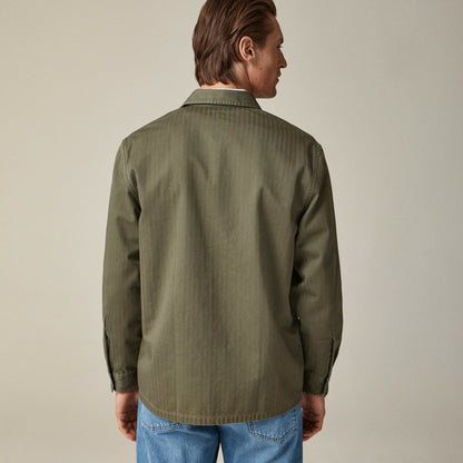 Men Wallace &amp; Barnes cotton herringbone workshirt - J.Crew