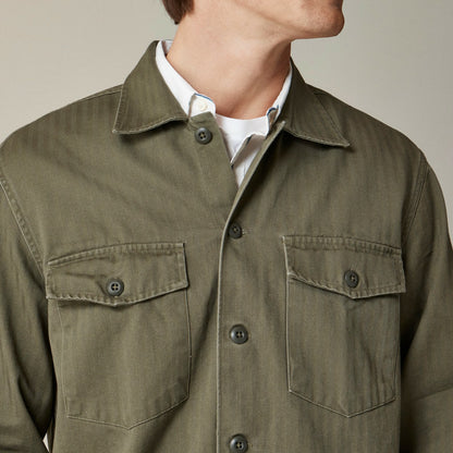 Men Wallace &amp; Barnes cotton herringbone workshirt - J.Crew