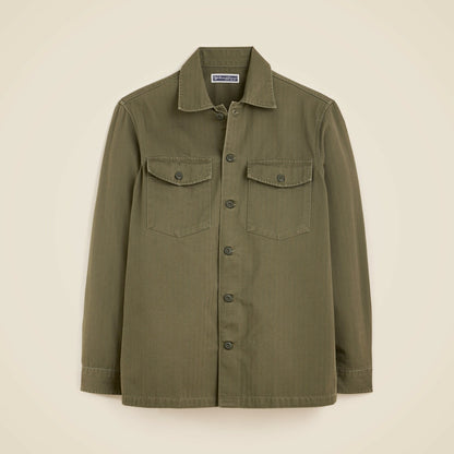 Men Wallace &amp; Barnes cotton herringbone workshirt - J.Crew