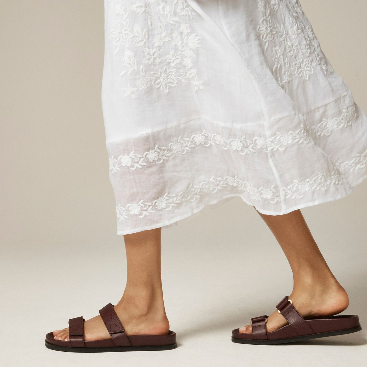Women New Colbie wide-strap sandals in leather - J.Crew