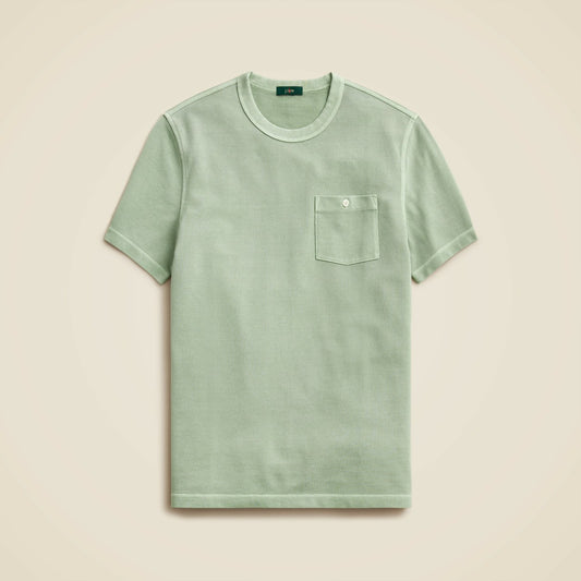 Men Washed piqu&eacute; pocket T-shirt - J.Crew