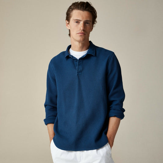 Men Waffle-knit rugby shirt - J.Crew