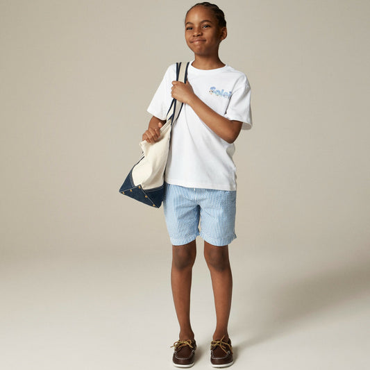 Kids Boys' seersucker swim trunk with UPF 50+ - J.Crew