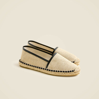 Women Made-in-Spain espadrille flats in linen blend - J.Crew