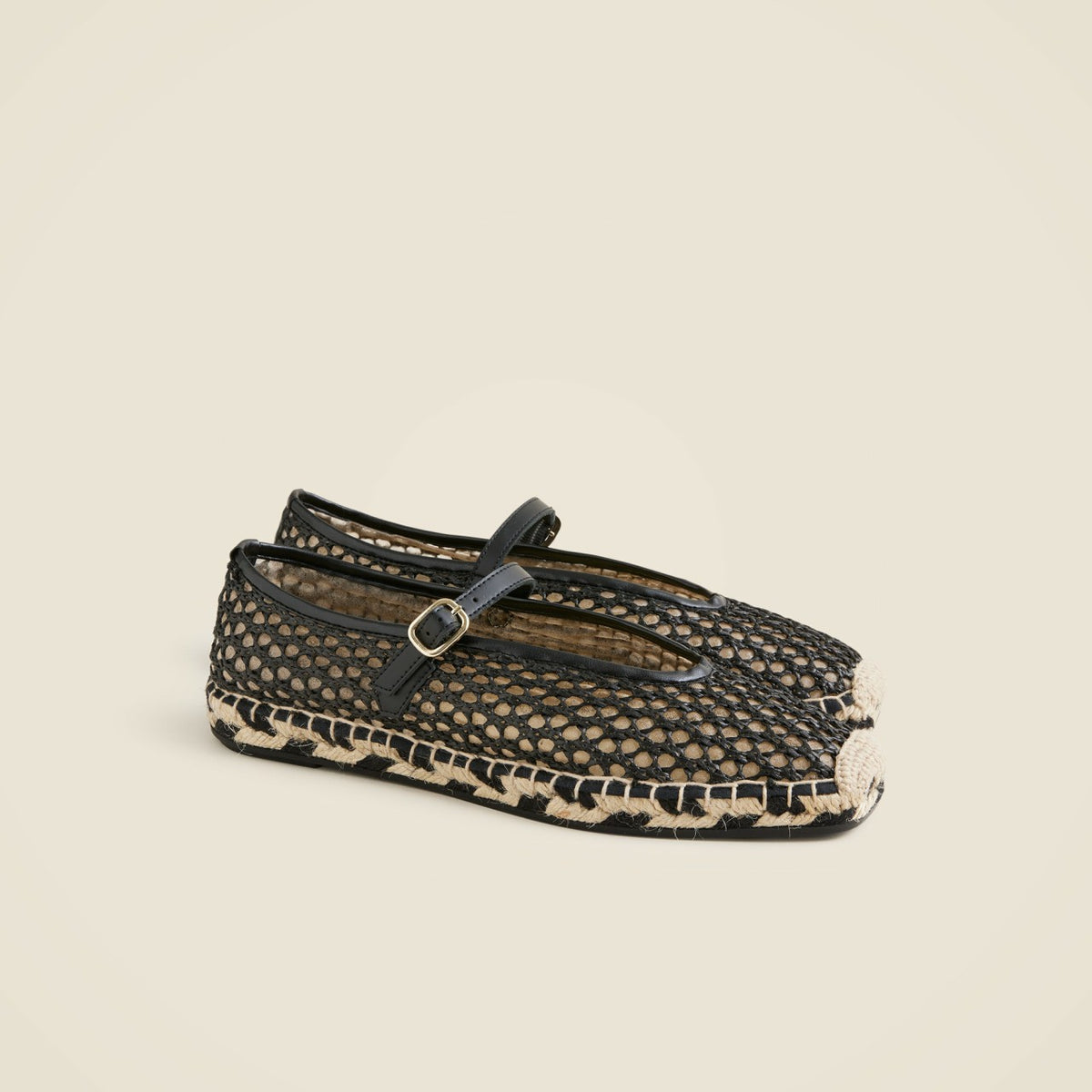 Women Made-in-Spain woven Mary Jane espadrille flats in faux raffia - J.Crew