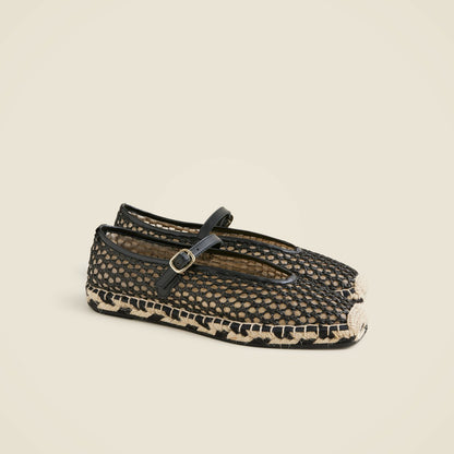 Women Made-in-Spain woven Mary Jane espadrille flats in faux raffia - J.Crew