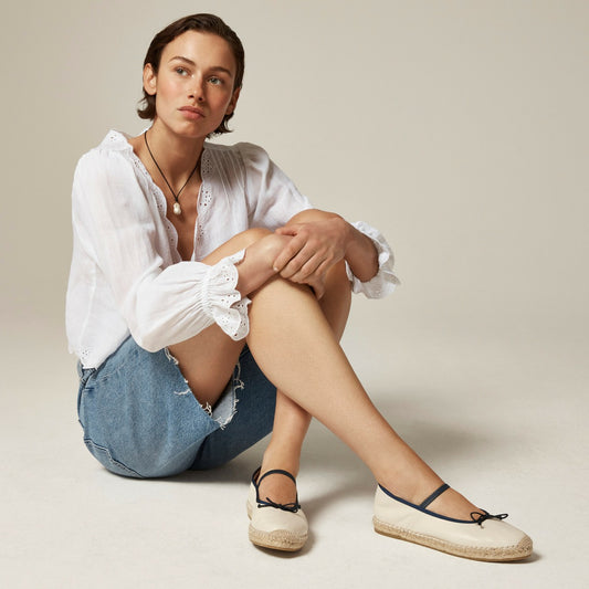 Women Made-in-Spain Mary Jane espadrille flats in leather - J.Crew
