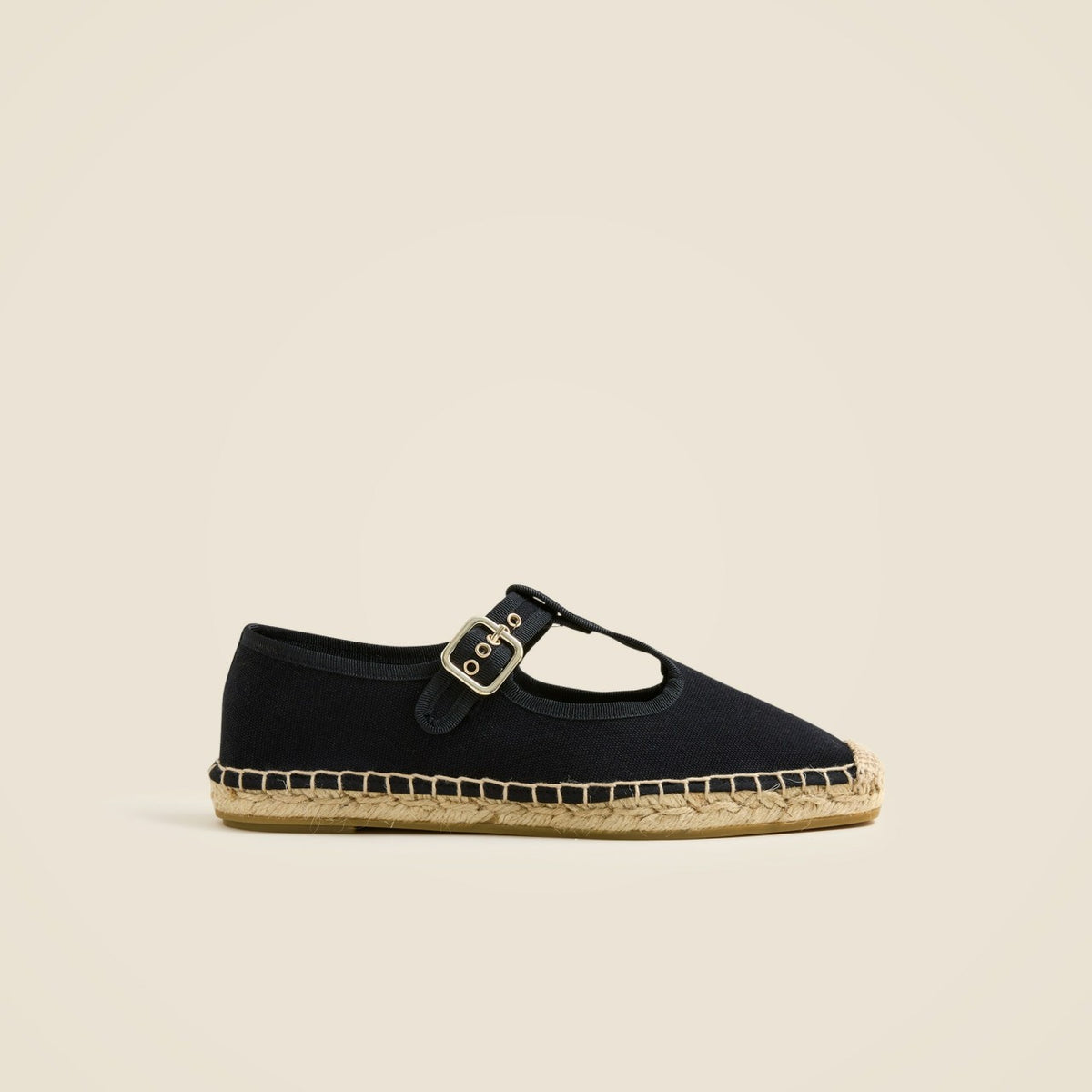 Women Made-in-Spain T-strap espadrille flats in canvas - J.Crew