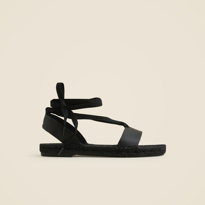 Women Made-in-Spain lace-up espadrille sandals in leather - J.Crew