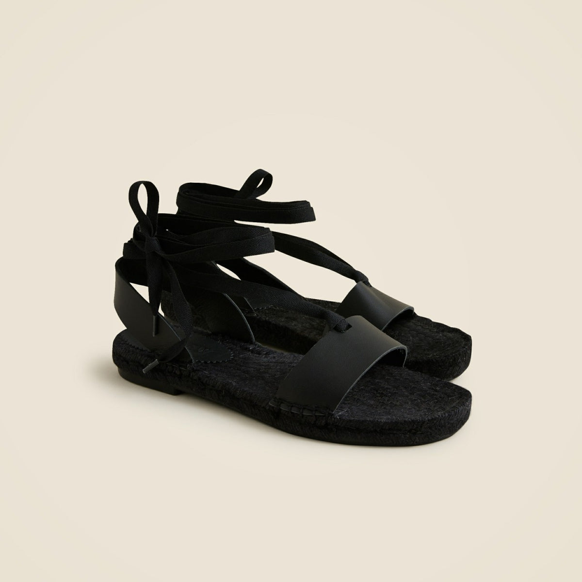 Women Made-in-Spain lace-up espadrille sandals in leather - J.Crew