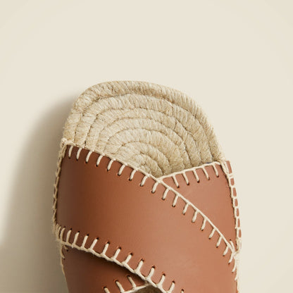 Women Made-in-Spain block-heel espadrilles in leather - J.Crew