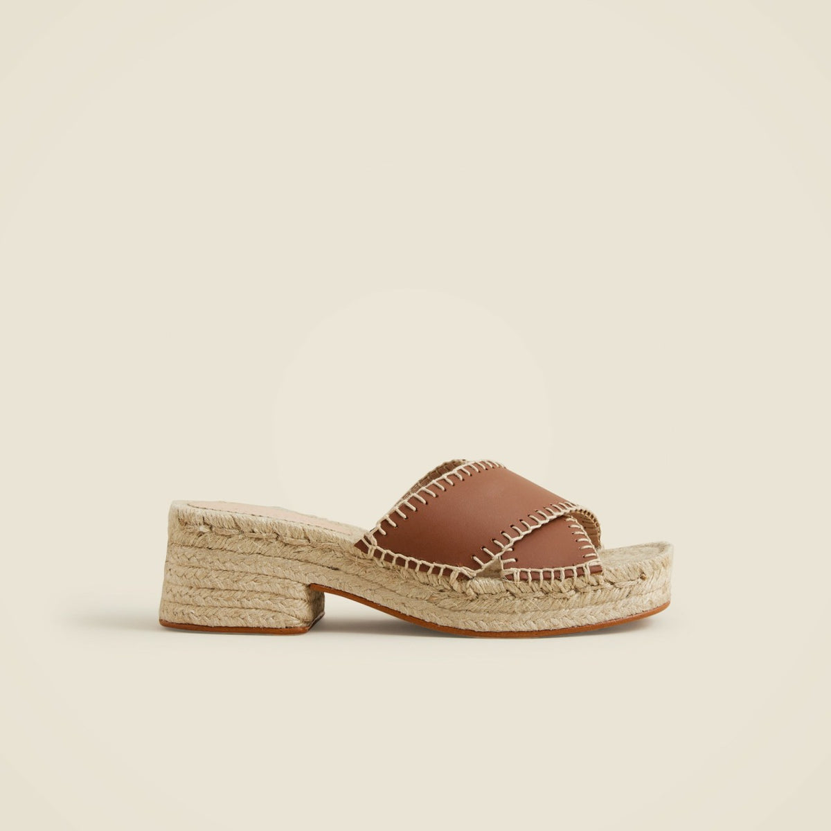 Women Made-in-Spain block-heel espadrilles in leather - J.Crew