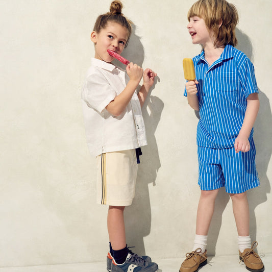 Kids Kids' side-stripe pull-on short in towel terry - J.Crew